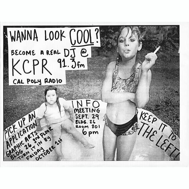 KCPR recruitment flier from Fall Quarter 2010
