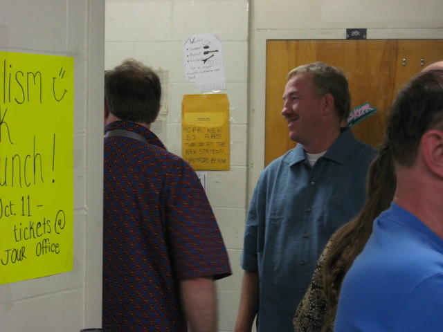 Mark in front of Room 201