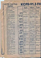KCPR program guide from Mustang Daily, 10/18/1982, page 1 of 2