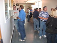 Don, Russ, Dave in the 3rd floor hall outside the new KCPR studios